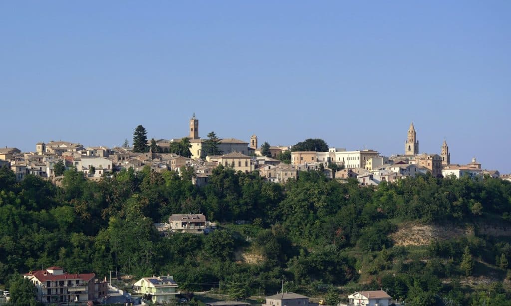 Atri on its hill with its bell towers